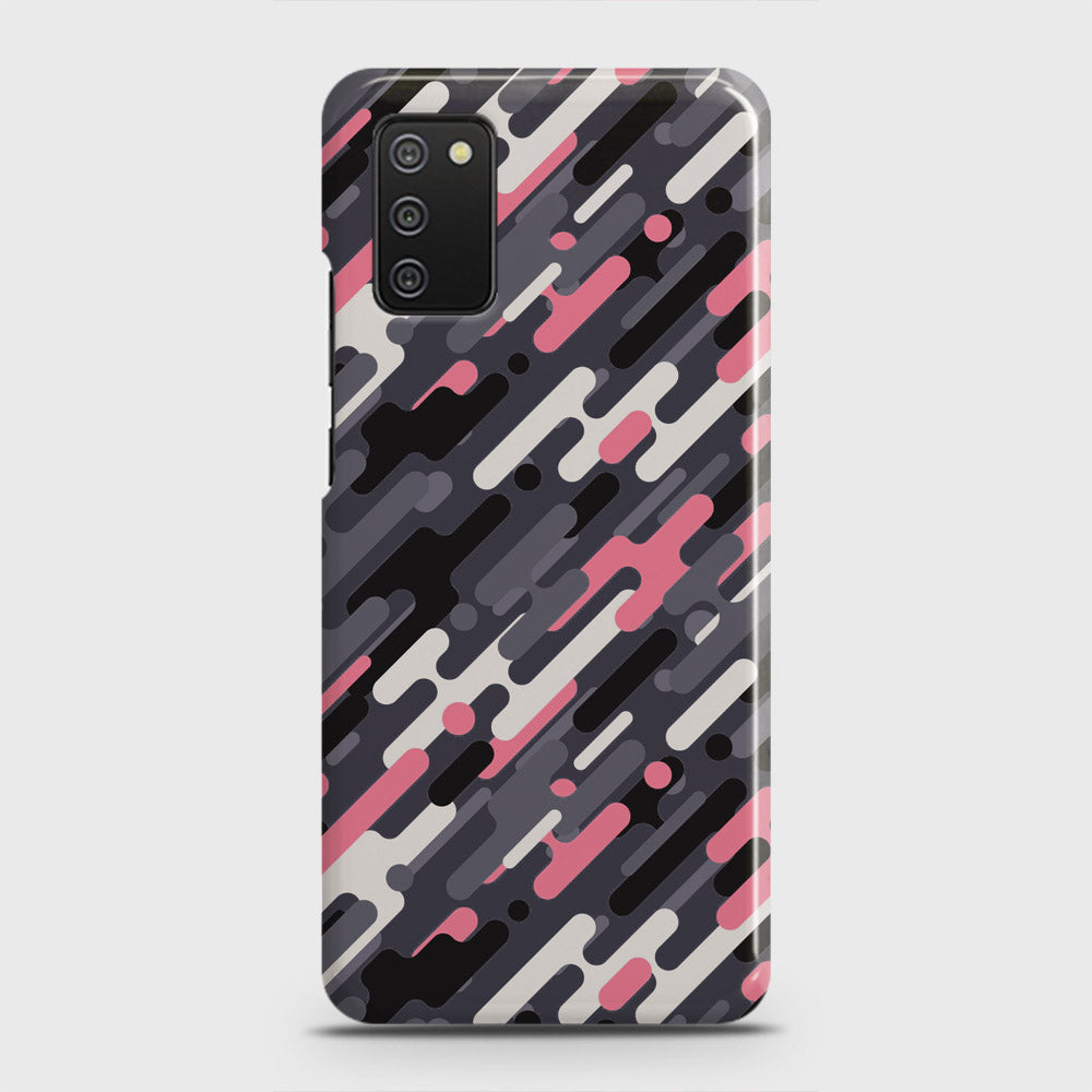 Samsung Galaxy A02s Cover - Camo Series 3 - Pink & Grey Design - Matte Finish - Snap On Hard Case with LifeTime Colors Guarantee