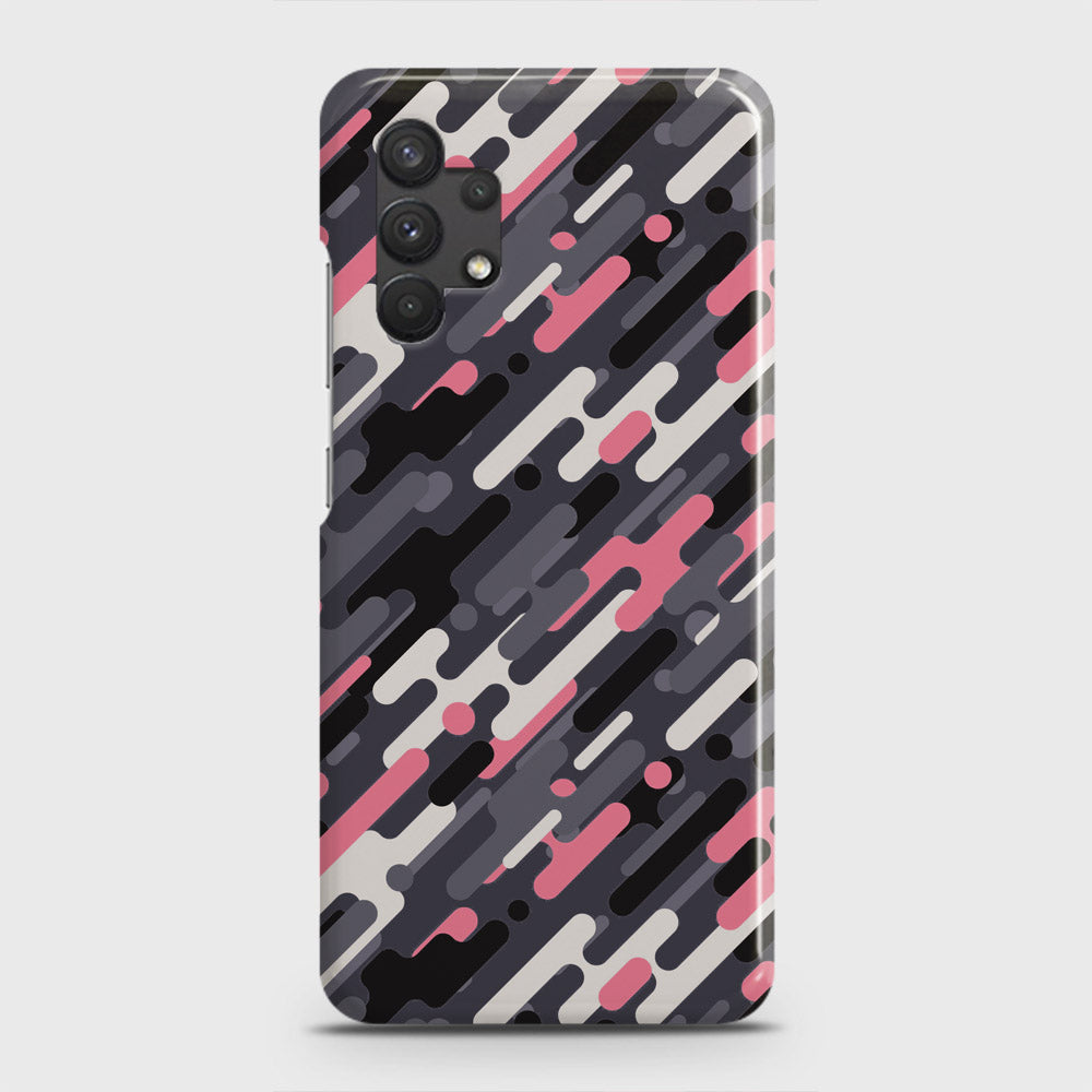 Samsung Galaxy A32 Cover - Camo Series 3 - Pink & Grey Design - Matte Finish - Snap On Hard Case with LifeTime Colors Guarantee