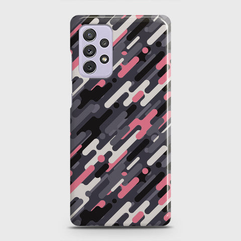 Samsung Galaxy A72 Cover - Camo Series 3 - Pink & Grey Design - Matte Finish - Snap On Hard Case with LifeTime Colors Guarantee