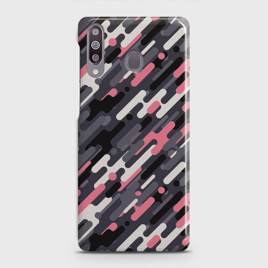Samsung Galaxy M30 Cover - Camo Series 3 - Pink & Grey Design - Matte Finish - Snap On Hard Case with LifeTime Colors Guarantee