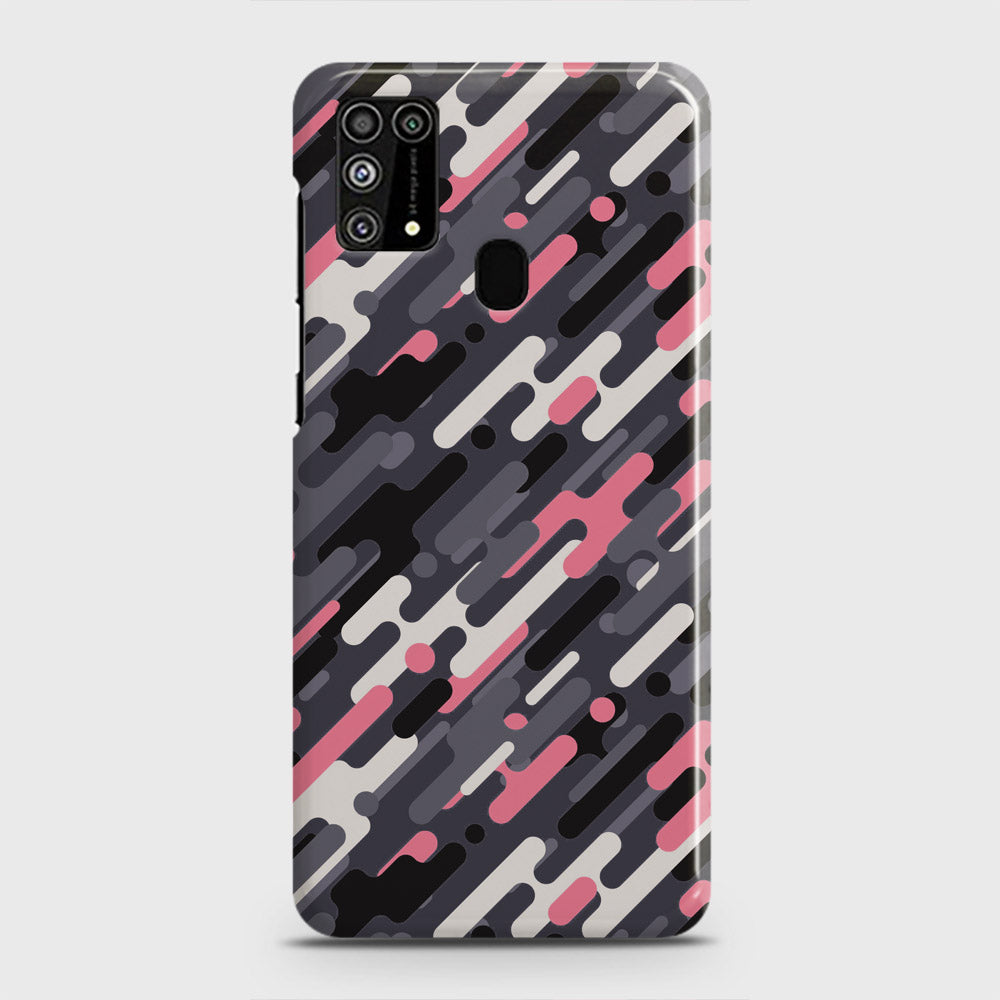 Samsung Galaxy M31 Cover - Camo Series 3 - Pink & Grey Design - Matte Finish - Snap On Hard Case with LifeTime Colors Guarantee
