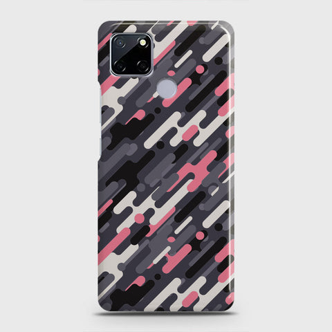 Realme C12 Cover - Camo Series 3 - Pink & Grey Design - Matte Finish - Snap On Hard Case with LifeTime Colors Guarantee