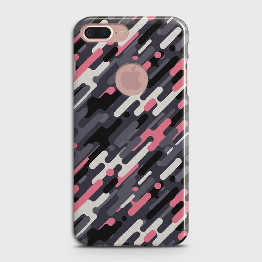 iPhone 8 / 7 Logo Cover - Camo Series 3 - Pink & Grey Design - Matte Finish - Snap On Hard Case with LifeTime Colors Guarantee