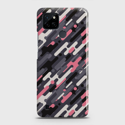 Realme C21Y Cover - Camo Series 3 - Pink & Grey Design - Matte Finish - Snap On Hard Case with LifeTime Colors Guarantee