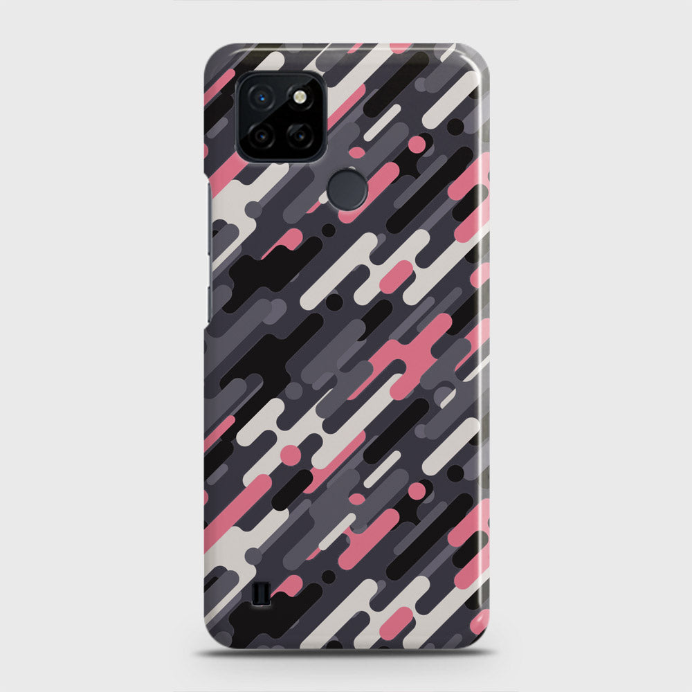 Realme C25Y Cover - Camo Series 3 - Pink & Grey Design - Matte Finish - Snap On Hard Case with LifeTime Colors Guarantee