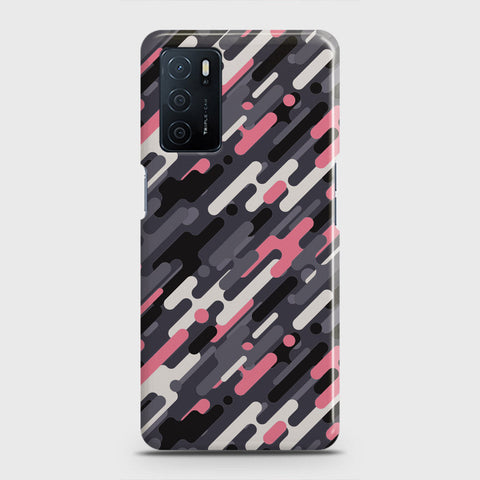 Oppo A16 Cover - Camo Series 3 - Pink & Grey Design - Matte Finish - Snap On Hard Case with LifeTime Colors Guarantee