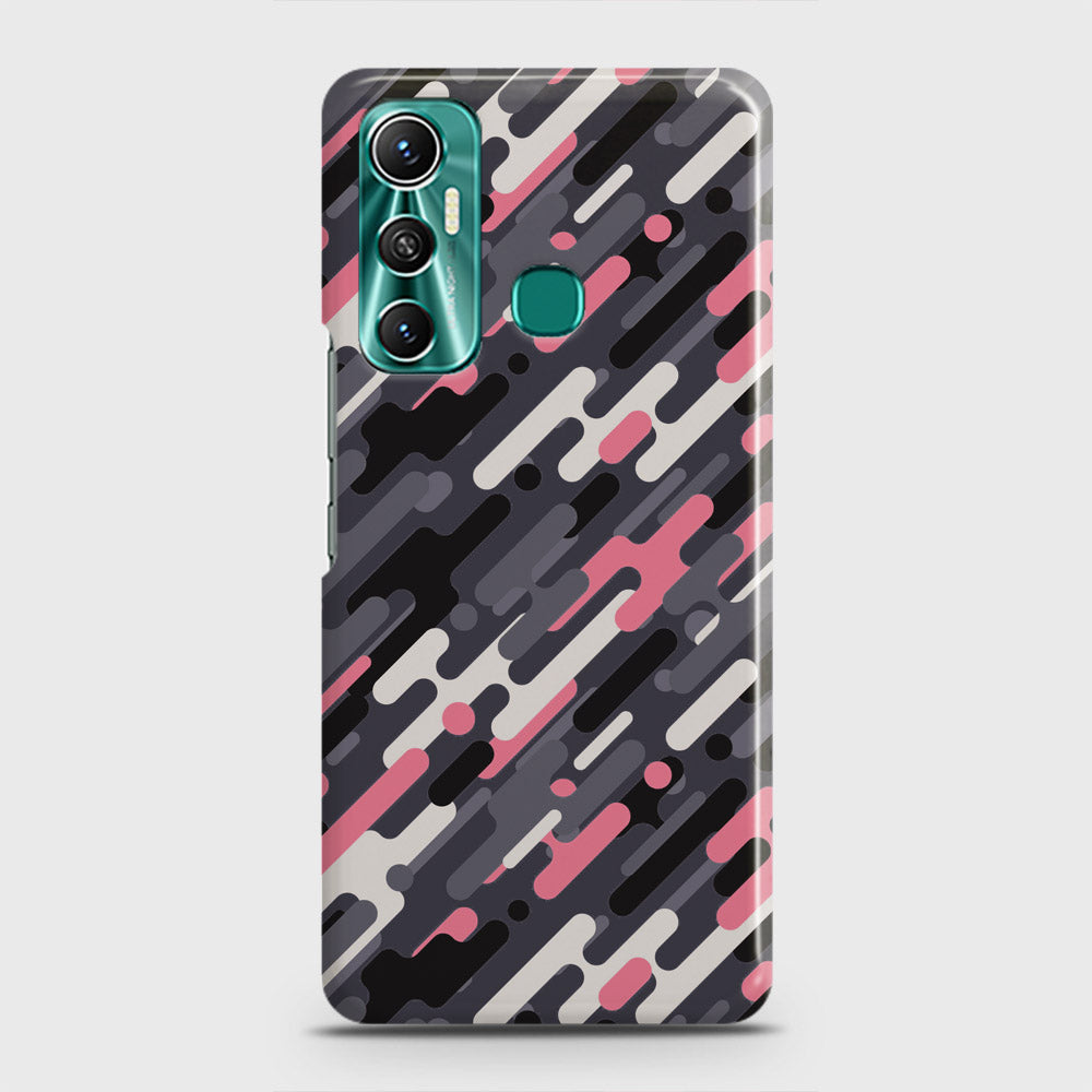 Infinix Hot 11 Cover - Camo Series 3 - Pink & Grey Design - Matte Finish - Snap On Hard Case with LifeTime Colors Guarantee