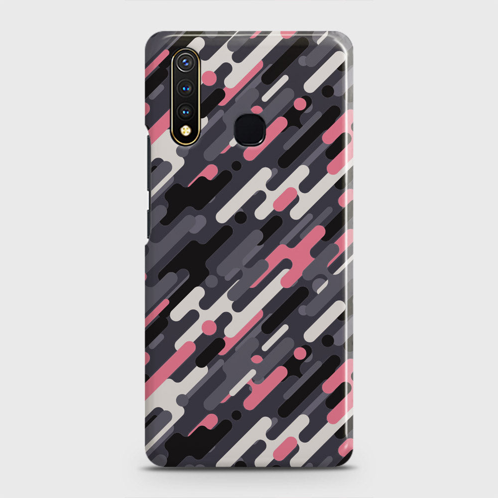Vivo Y19 Cover - Camo Series 3 - Pink & Grey Design - Matte Finish - Snap On Hard Case with LifeTime Colors Guarantee