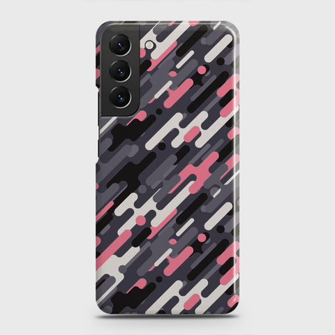 Samsung Galaxy S22 5G Cover - Camo Series 3 - Pink & Grey Design - Matte Finish - Snap On Hard Case with LifeTime Colors Guarantee