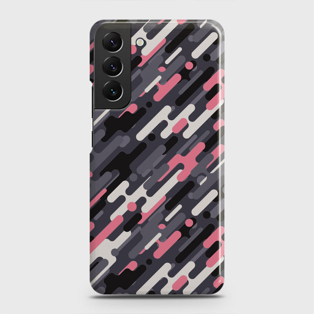 Samsung Galaxy S22 Plus 5G Cover - Camo Series 3 - Pink & Grey Design - Matte Finish - Snap On Hard Case with LifeTime Colors Guarantee