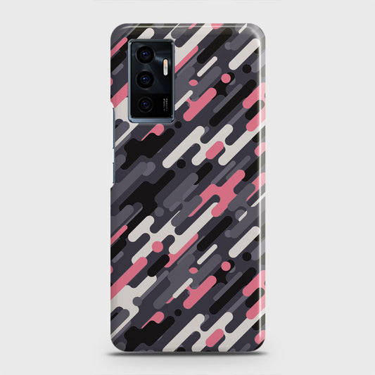 Vivo V23e Cover - Camo Series 3 - Pink & Grey Design - Matte Finish - Snap On Hard Case with LifeTime Colors Guarantee