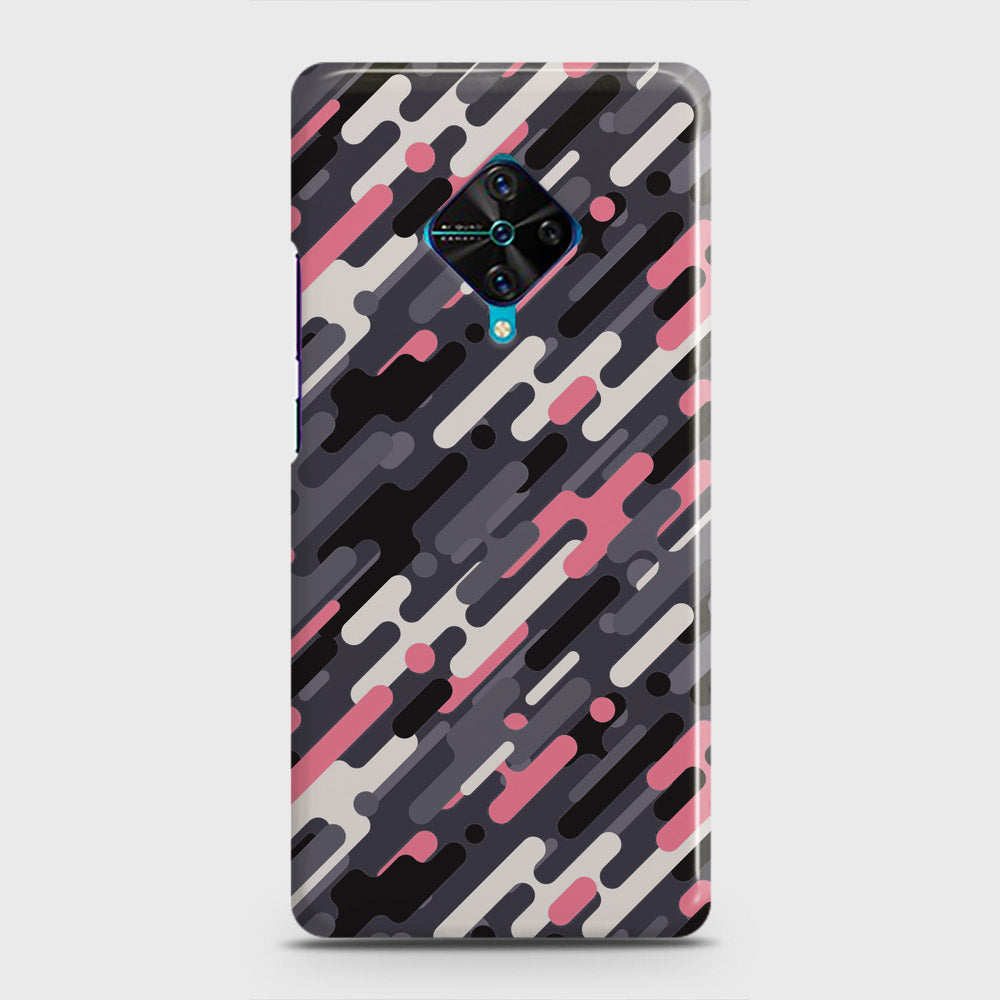 Vivo S1 Pro  Cover - Camo Series 3 - Pink & Grey Design - Matte Finish - Snap On Hard Case with LifeTime Colors Guarantee