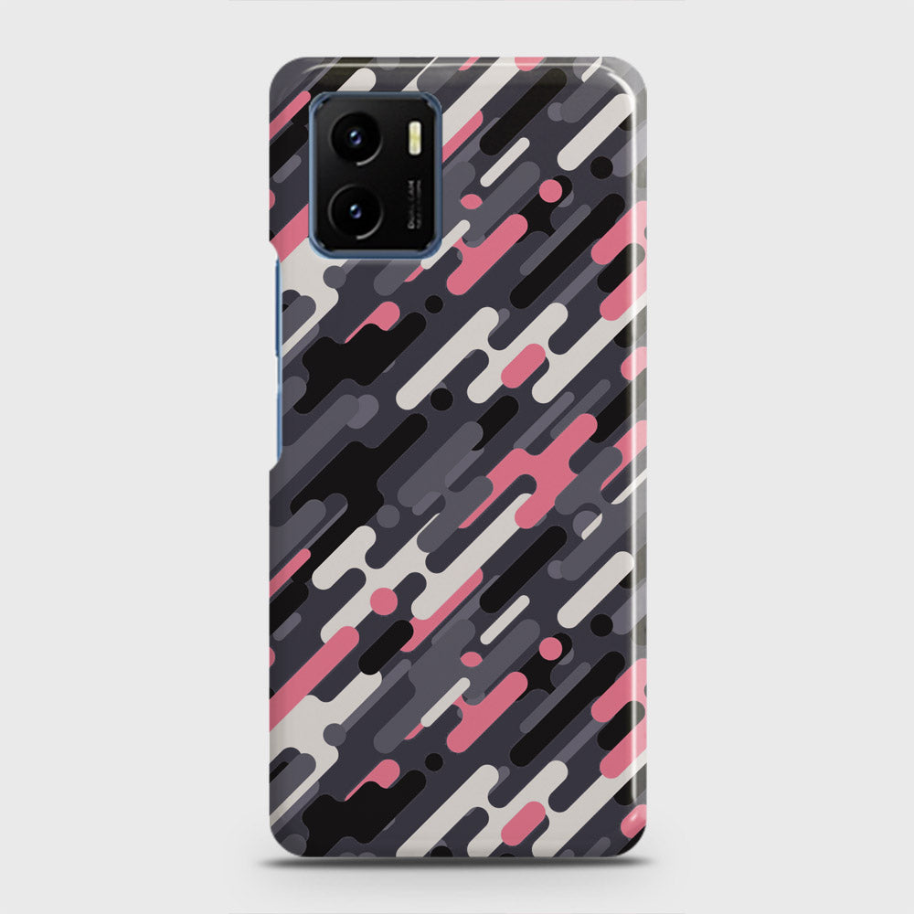 Vivo Y15a Cover - Camo Series 3 - Pink & Grey Design - Matte Finish - Snap On Hard Case with LifeTime Colors Guarantee