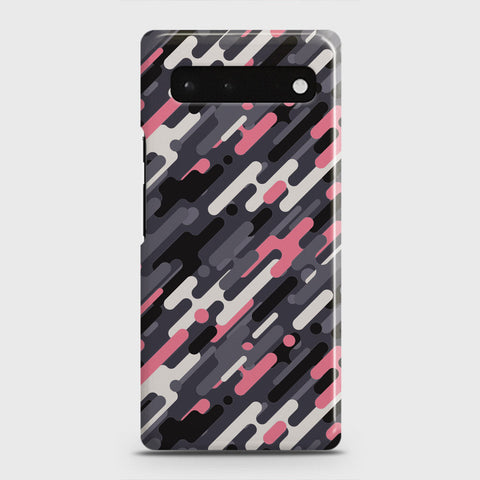 Google Pixel 6 Cover - Camo Series 3 - Pink & Grey Design - Matte Finish - Snap On Hard Case with LifeTime Colors Guarantee