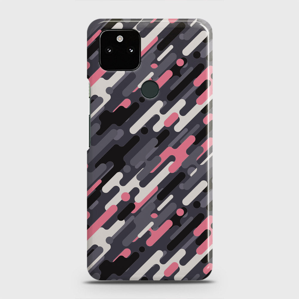 Google Pixel 5a 5G Cover - Camo Series 3 - Pink & Grey Design - Matte Finish - Snap On Hard Case with LifeTime Colors Guarantee