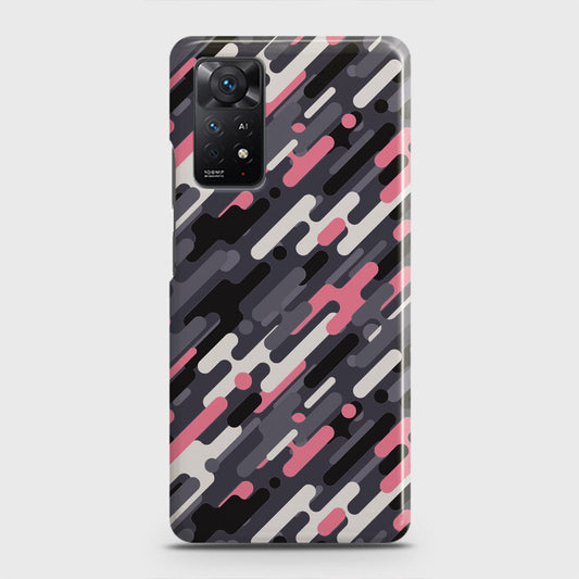 Xiaomi Redmi Note 11S Cover - Camo Series 3 - Pink & Grey Design - Matte Finish - Snap On Hard Case with LifeTime Colors Guarantee