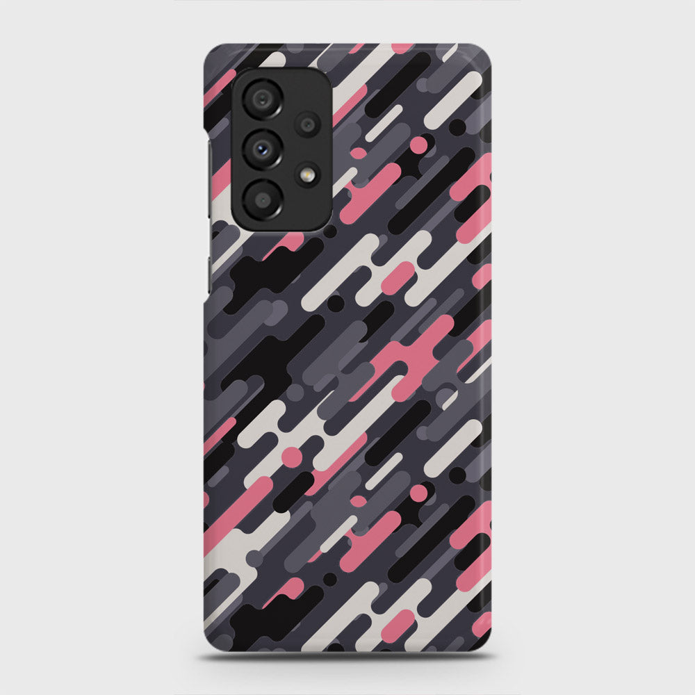Samsung Galaxy A73 5G Cover - Camo Series 3 - Pink & Grey Design - Matte Finish - Snap On Hard Case with LifeTime Colors Guarantee