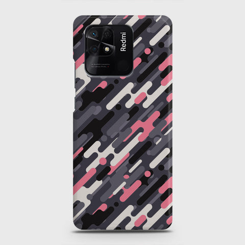 Xiaomi Redmi 10C Cover - Camo Series 3 - Pink & Grey Design - Matte Finish - Snap On Hard Case with LifeTime Colors Guarantee