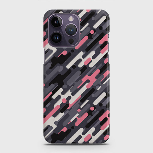 iPhone 14 Pro Cover - Camo Series 3 - Pink & Grey Design - Matte Finish - Snap On Hard Case with LifeTime Colors Guarantee