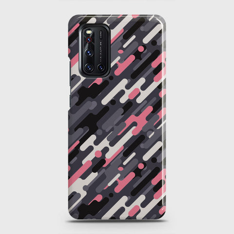 Vivo V19  Cover - Camo Series 3 - Pink & Grey Design - Matte Finish - Snap On Hard Case with LifeTime Colors Guarantee