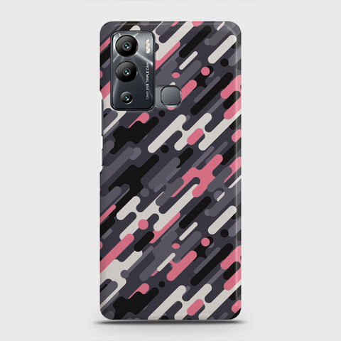Infinix Hot 12i Cover - Camo Series 3 - Pink & Grey Design - Matte Finish - Snap On Hard Case with LifeTime Colors Guarantee
