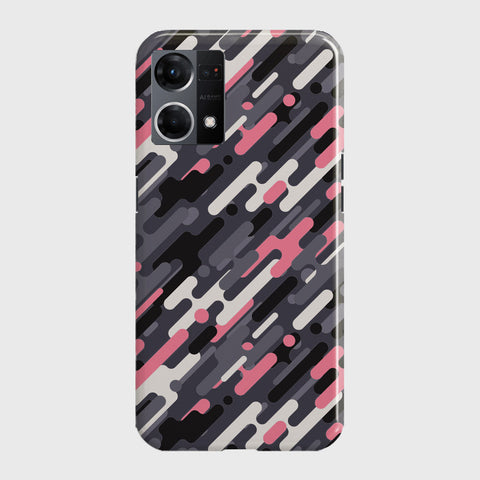 Oppo F21 Pro 4G Cover - Camo Series 3 - Pink & Grey Design - Matte Finish - Snap On Hard Case with LifeTime Colors Guarantee