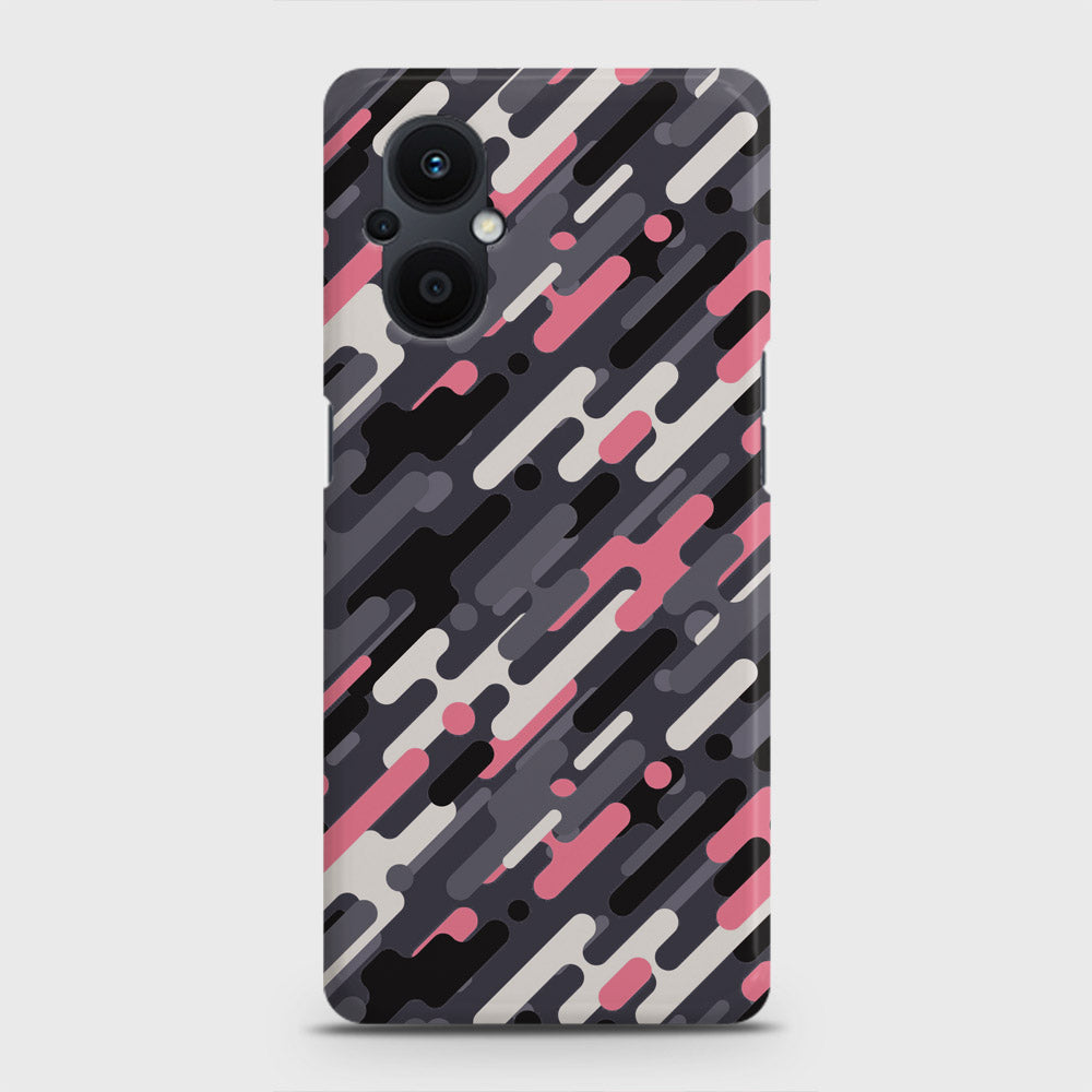 Oppo F21 Pro 5G Cover - Camo Series 3 - Pink & Grey Design - Matte Finish - Snap On Hard Case with LifeTime Colors Guarantee