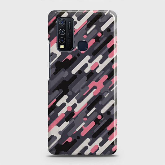 Vivo Y30  Cover - Camo Series 3 - Pink & Grey Design - Matte Finish - Snap On Hard Case with LifeTime Colors Guarantee