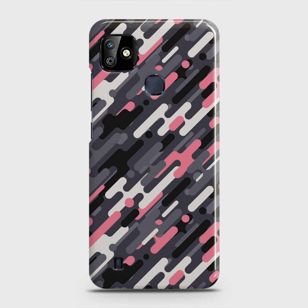 Infinix Smart HD 2021 Cover - Camo Series 3 - Pink & Grey Design - Matte Finish - Snap On Hard Case with LifeTime Colors Guarantee