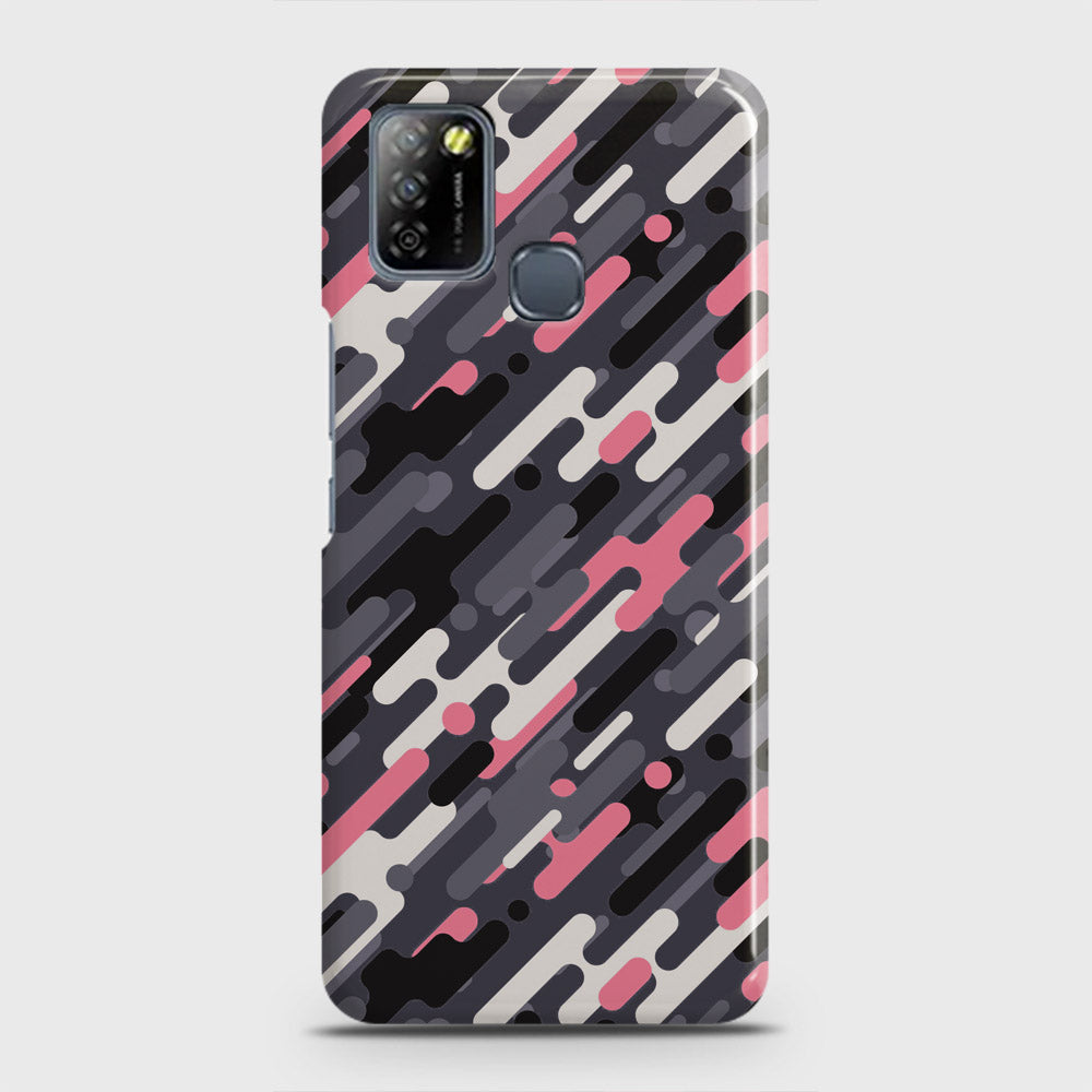 Infinix Smart 5 Cover - Camo Series 3 - Pink & Grey Design - Matte Finish - Snap On Hard Case with LifeTime Colors Guarantee