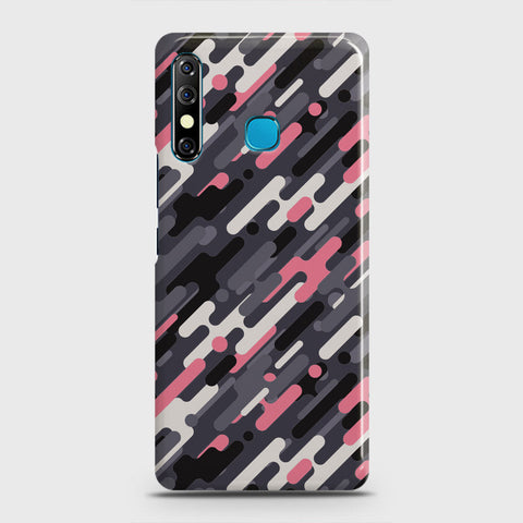 Infinix Hot 8 Cover - Camo Series 3 - Pink & Grey Design - Matte Finish - Snap On Hard Case with LifeTime Colors Guarantee