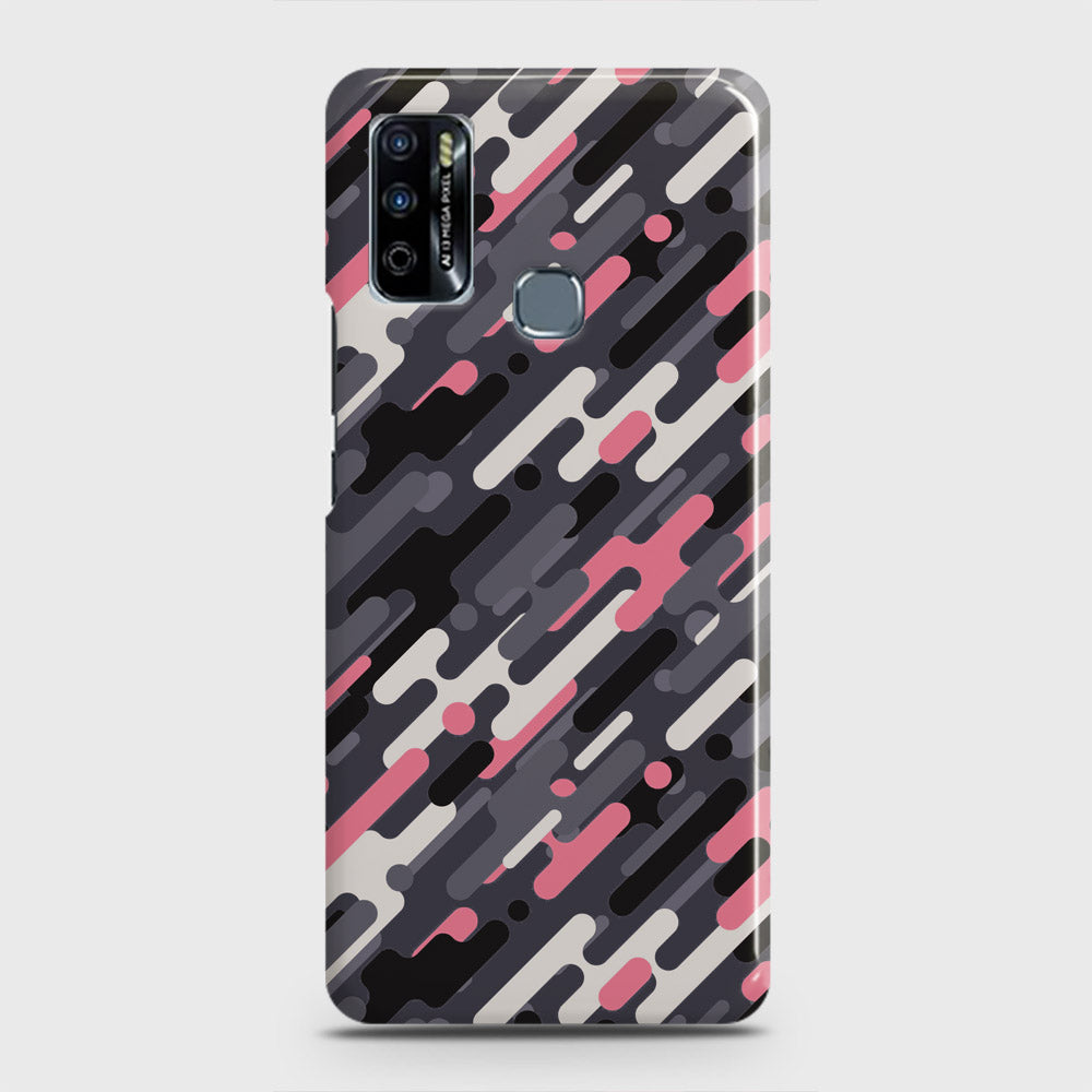 Infinix Hot 9 Play Cover - Camo Series 3 - Pink & Grey Design - Matte Finish - Snap On Hard Case with LifeTime Colors Guarantee