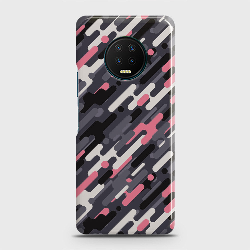 Infinix Note 7 Cover - Camo Series 3 - Pink & Grey Design - Matte Finish - Snap On Hard Case with LifeTime Colors Guarantee