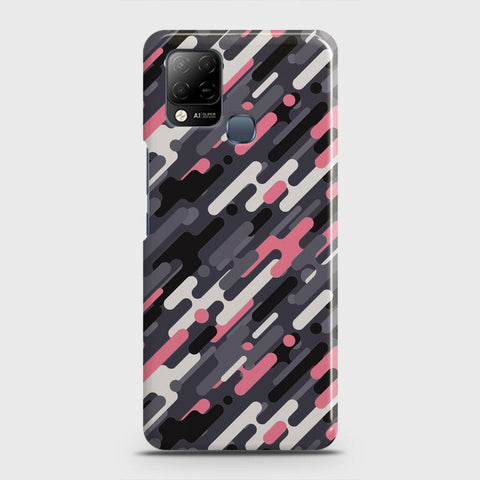 Infinix Hot 10s Cover - Camo Series 3 - Pink & Grey Design - Matte Finish - Snap On Hard Case with LifeTime Colors Guarantee