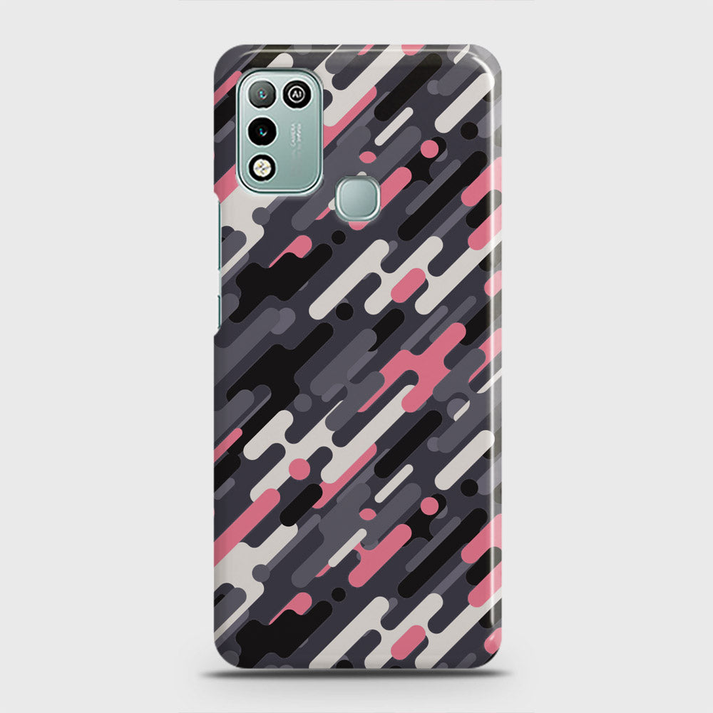 Infinix Hot 10 Play Cover - Camo Series 3 - Pink & Grey Design - Matte Finish - Snap On Hard Case with LifeTime Colors Guarantee