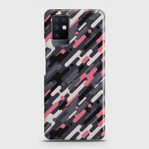Infinix Note 10 Cover - Camo Series 3 - Pink & Grey Design - Matte Finish - Snap On Hard Case with LifeTime Colors Guarantee