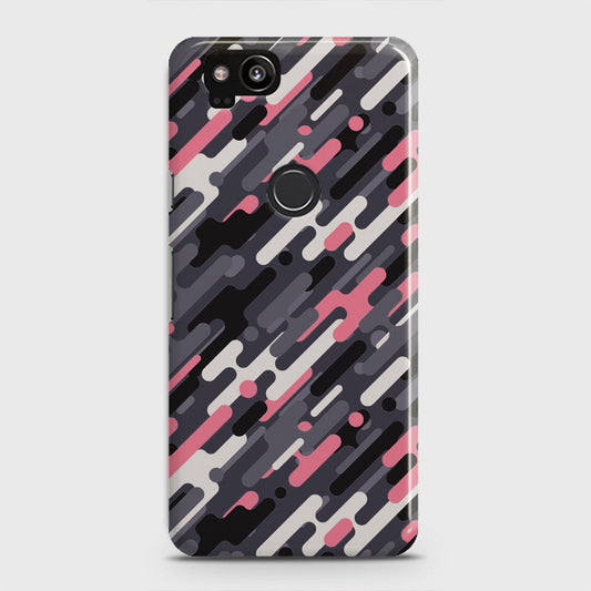 Google Pixel 2 Cover - Camo Series 3 - Pink & Grey Design - Matte Finish - Snap On Hard Case with LifeTime Colors Guarantee