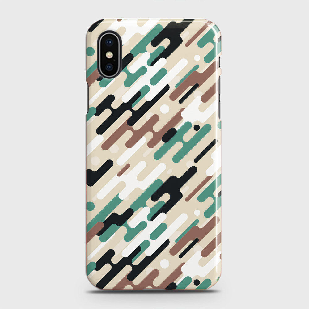 iPhone XS Cover - Camo Series 3 - Black & Brown Design - Matte Finish - Snap On Hard Case with LifeTime Colors Guarantee