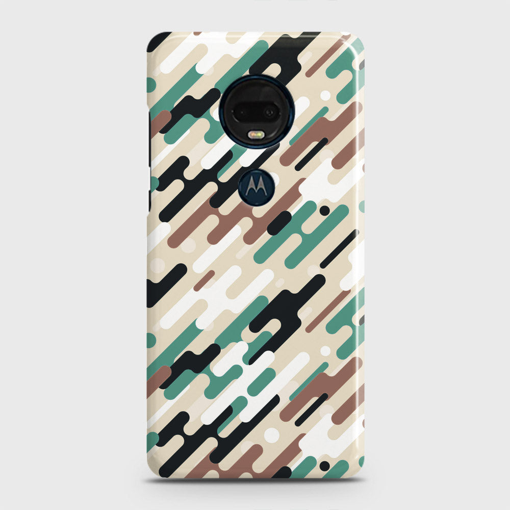 Motorola Moto G7 Plus Cover - Camo Series 3 - Black & Brown Design - Matte Finish - Snap On Hard Case with LifeTime Colors Guarantee