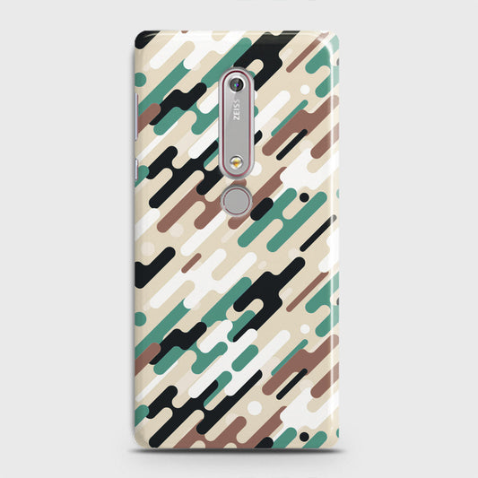 Nokia 6.1 Cover - Camo Series 3 - Black & Brown Design - Matte Finish - Snap On Hard Case with LifeTime Colors Guarantee