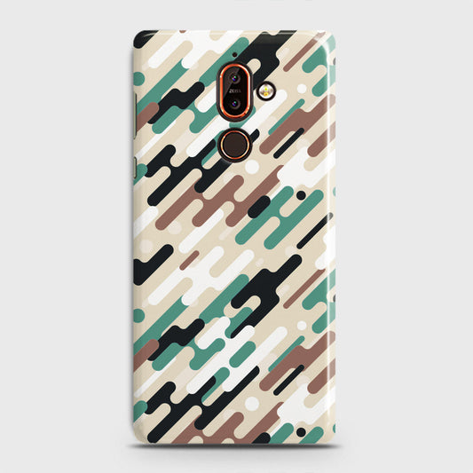 Nokia 7 Plus Cover - Camo Series 3 - Black & Brown Design - Matte Finish - Snap On Hard Case with LifeTime Colors Guarantee