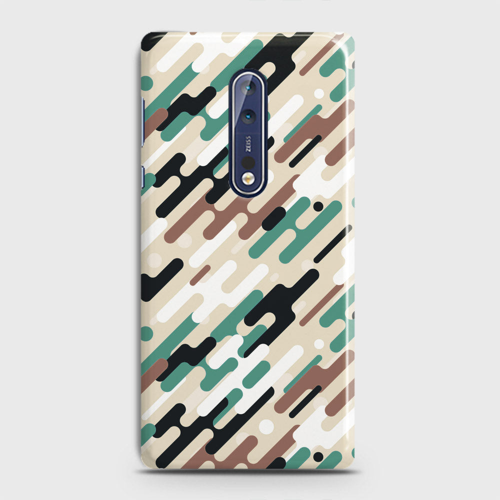 Nokia 8 Cover - Camo Series 3 - Black & Brown Design - Matte Finish - Snap On Hard Case with LifeTime Colors Guarantee