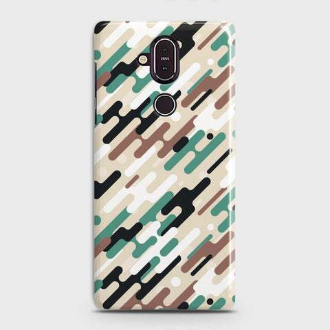 Nokia 8.1 Cover - Camo Series 3 - Black & Brown Design - Matte Finish - Snap On Hard Case with LifeTime Colors Guarantee
