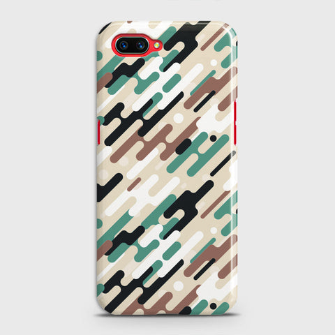 Oppo A3S Cover - Camo Series 3 - Black & Brown Design - Matte Finish - Snap On Hard Case with LifeTime Colors Guarantee