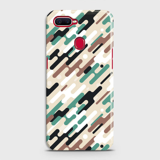 Oppo A7 Cover - Camo Series 3 - Black & Brown Design - Matte Finish - Snap On Hard Case with LifeTime Colors Guarantee