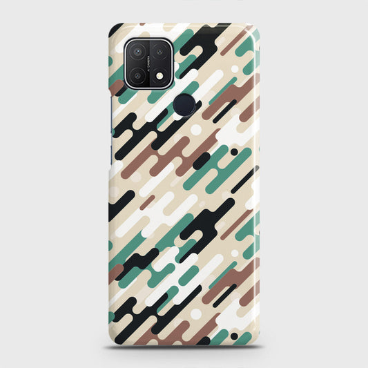 Oppo A15 Cover - Camo Series 3 - Black & Brown Design - Matte Finish - Snap On Hard Case with LifeTime Colors Guarantee