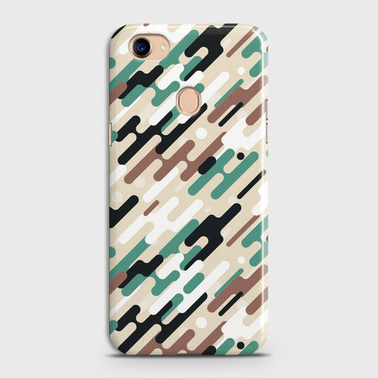 Oppo F7 Cover - Camo Series 3 - Black & Brown Design - Matte Finish - Snap On Hard Case with LifeTime Colors Guarantee