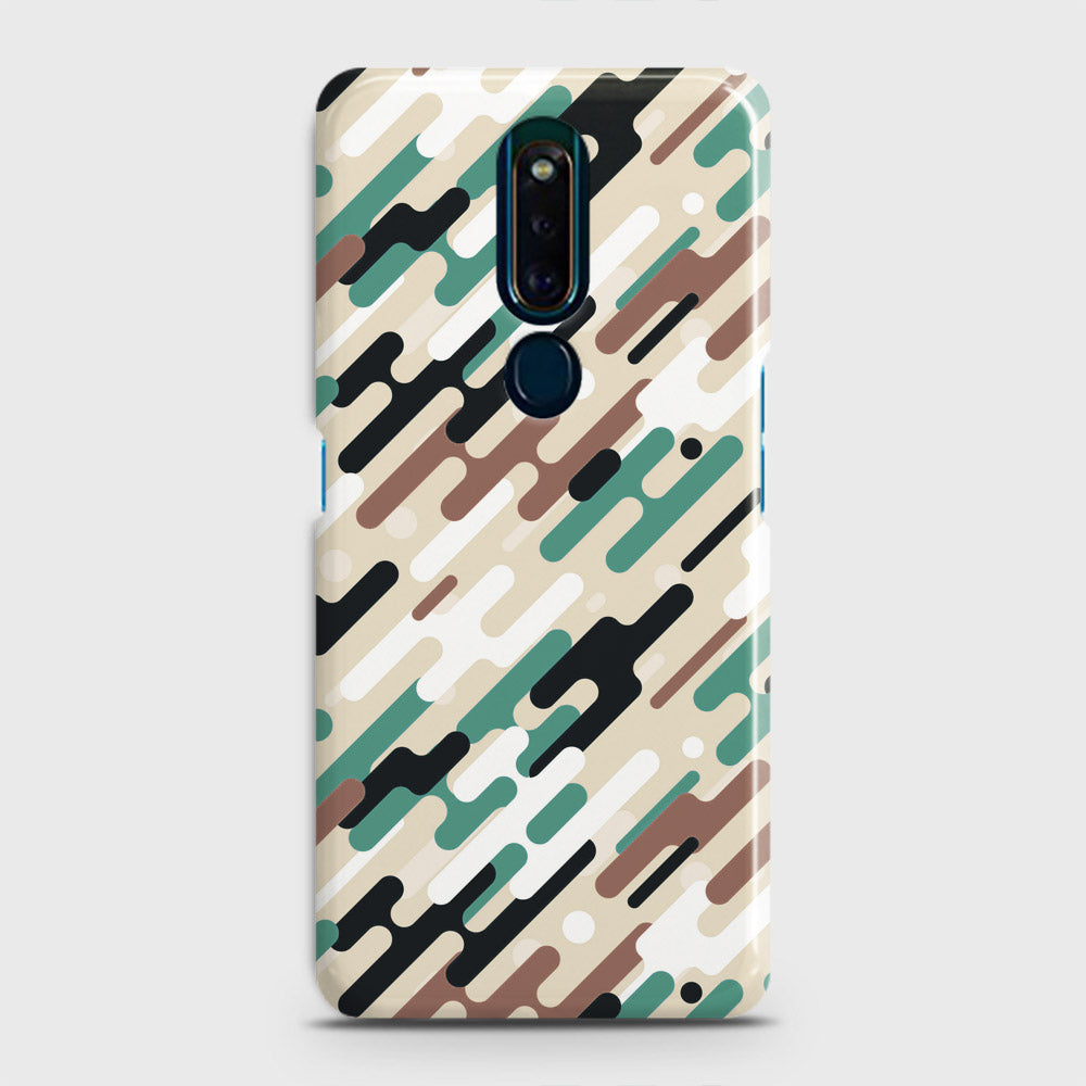 Oppo F11 Pro Cover - Camo Series 3 - Black & Brown Design - Matte Finish - Snap On Hard Case with LifeTime Colors Guarantee