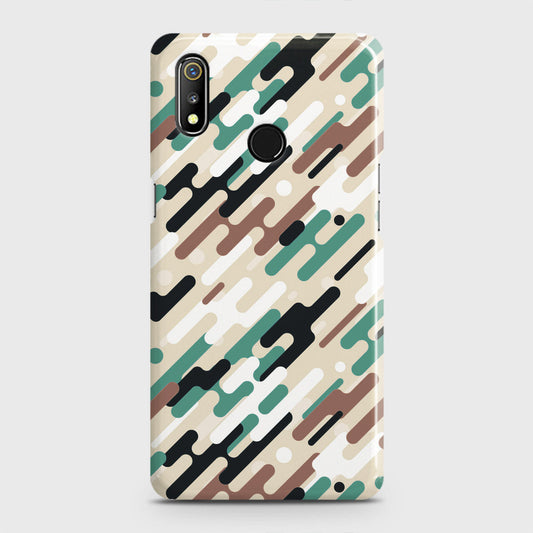 Realme 3 Cover - Camo Series 3 - Black & Brown Design - Matte Finish - Snap On Hard Case with LifeTime Colors Guarantee