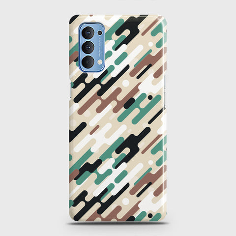 Oppo Reno 4 4G Cover - Camo Series 3 - Black & Brown Design - Matte Finish - Snap On Hard Case with LifeTime Colors Guarantee
